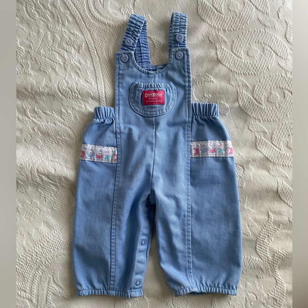 Very rare vintage blue Easter bunny osh kosh overalls